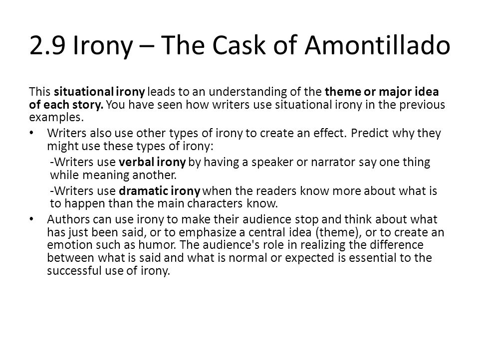 the cask of amontillado summary